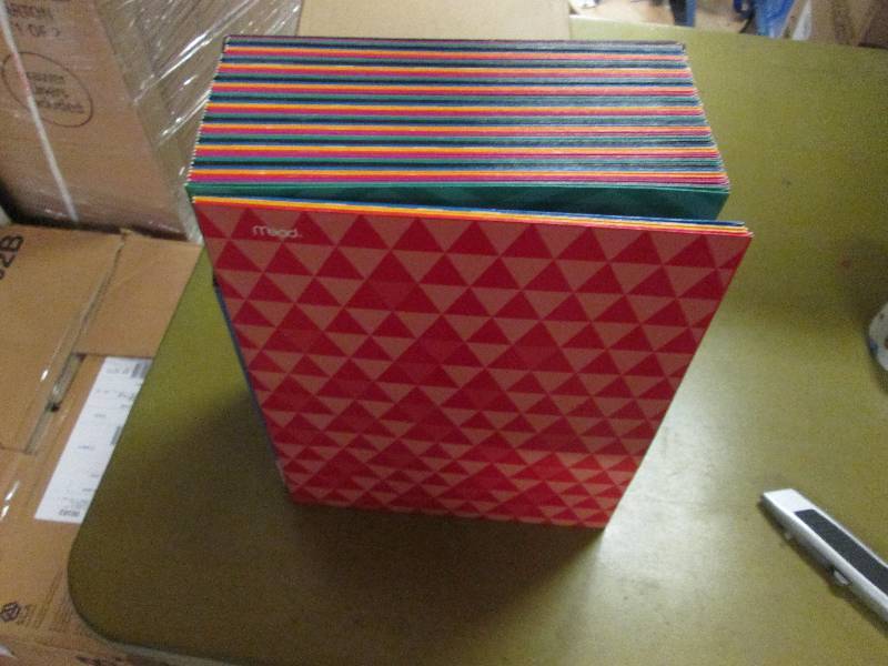 lot 113 image: Box of 48 Mead multi colored folder...