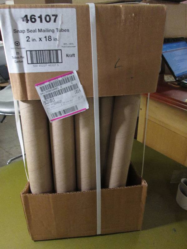 lot 229 image: Box of 25 Snap Seal Mailing Tubes...