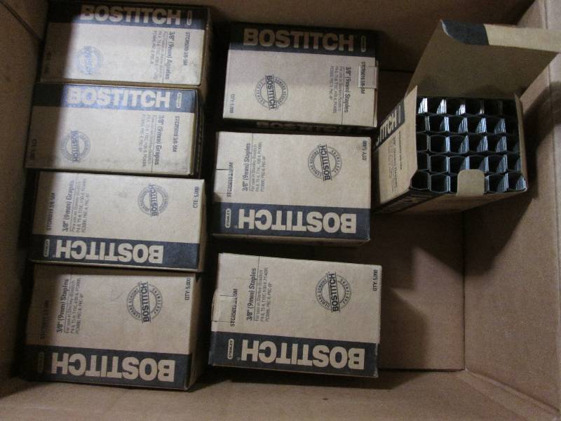 lot 230 image: Carton of 8 Boxes Bostitch 38 inch...