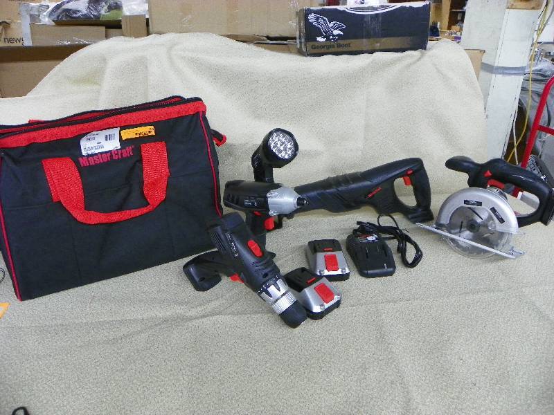 lot 460 image: Master Craft Cordless Tool Kit