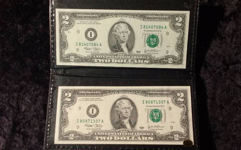 (2) Uncirculated 2003 US Two Dollar Notes