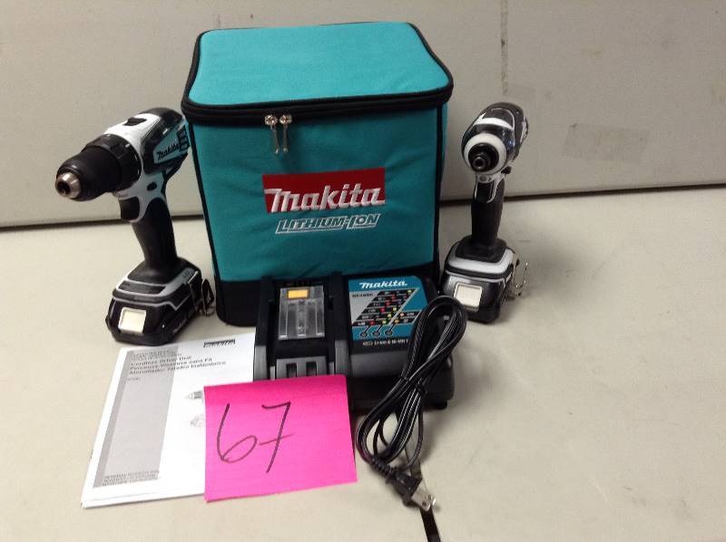 lot 67 image: Makita 18-Volt Compact Lithium-Ion Cordless Combo Kit (2-Piece) Never used