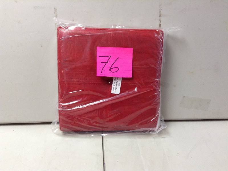 lot 76 image: Kennedy Home Collection 15-Inch Fuax Leather Folding Ottoman, Red New