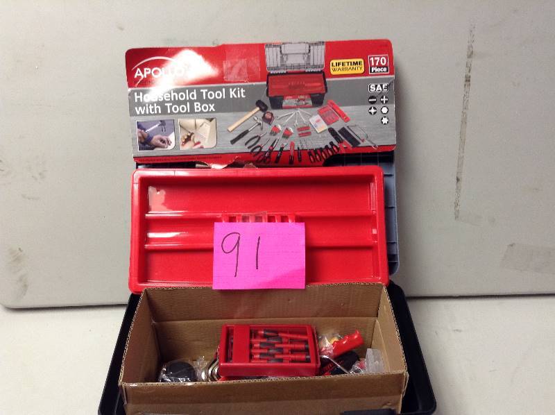 lot 91 image: Apollo Household Tool Kit with Tool Box