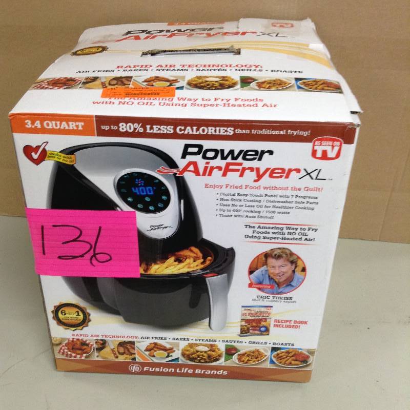 lot 136 image: Power Airfryer XL 3.4 QT