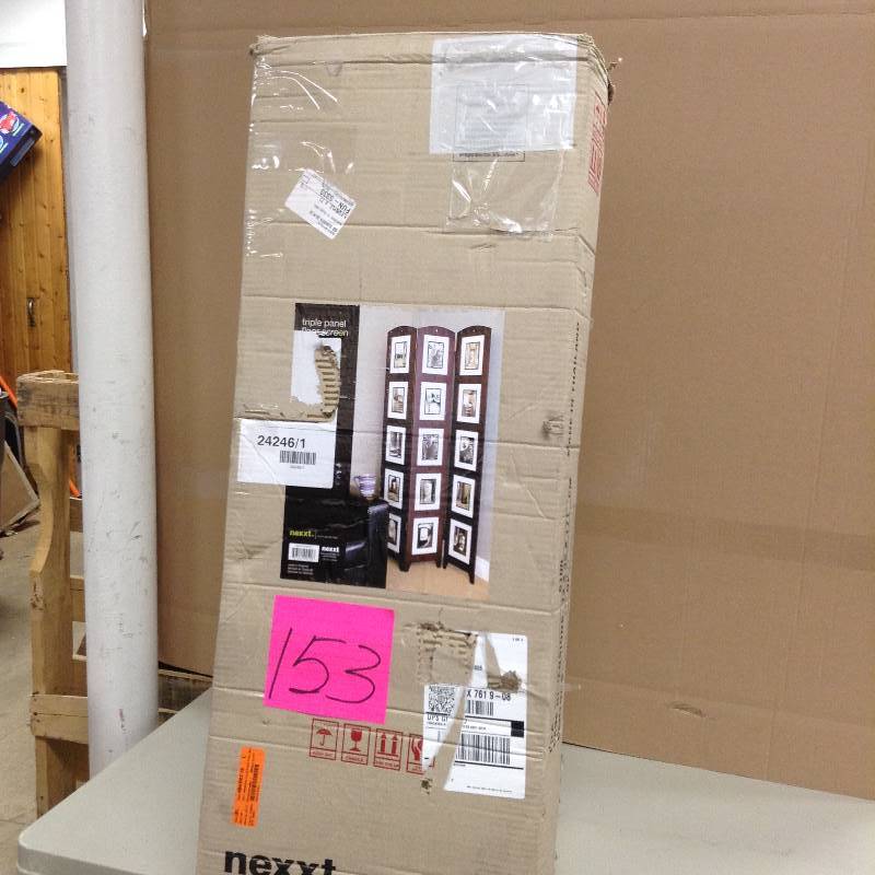 lot 153 image: Nexxt Triple Panel 5.4 ft. x 2.75 ft. Espresso Floor Standing Room Divider