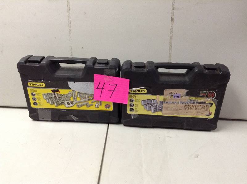 lot 47 image: Lot of 2 Stanley socket pc set  each has couple pcs missings never used