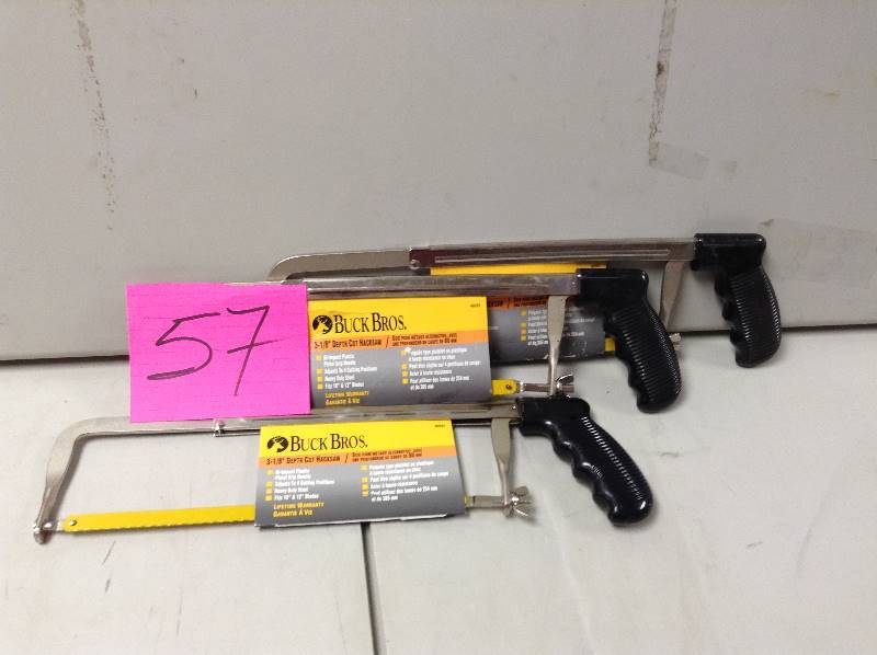 lot 57 image: Lot of 4 Buck Bros Hacksaws