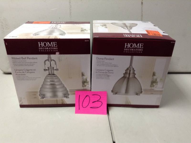 lot 103 image: Lot of 2 Home Decorators Dome Pendents never used