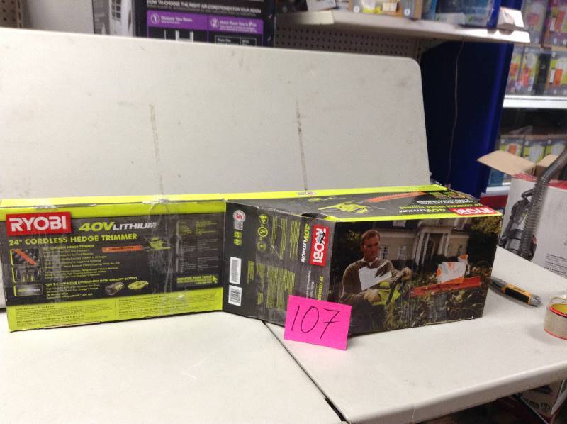 lot 107 image: Ryobi 24 Cordless Hedge Trimmer never used