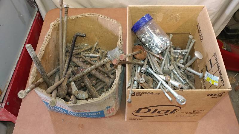 lot 115 image: Two Boxes of Bolts and Random Hardware