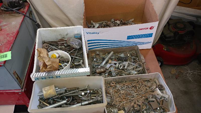 lot 117 image: Trays of Random Bolts and Hardware