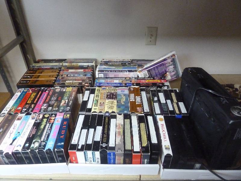 lot 564 image: Very Large VHS Movie Lot with VHS Player