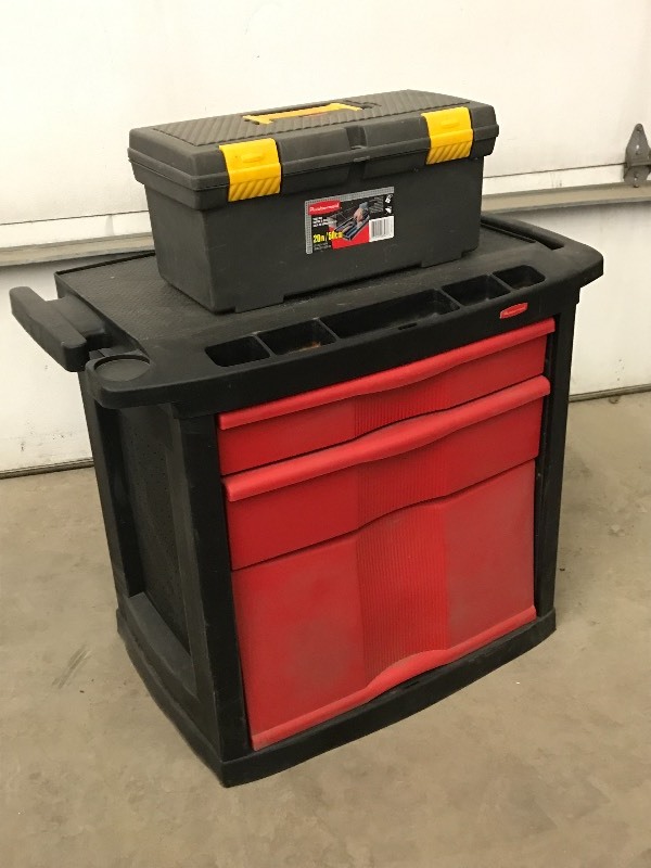 lot 2 image: Rubbermaid Tool Cabinet & Toolbox