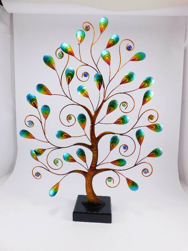 Metal Peacock-Colored Tree Decor from Pier 1 Imports