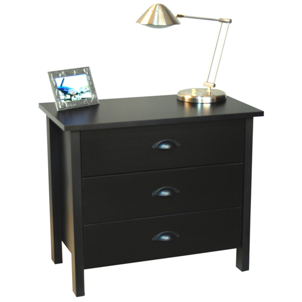 lot 40 image: Venture Horizon Black Finish 3-Drawer Chest