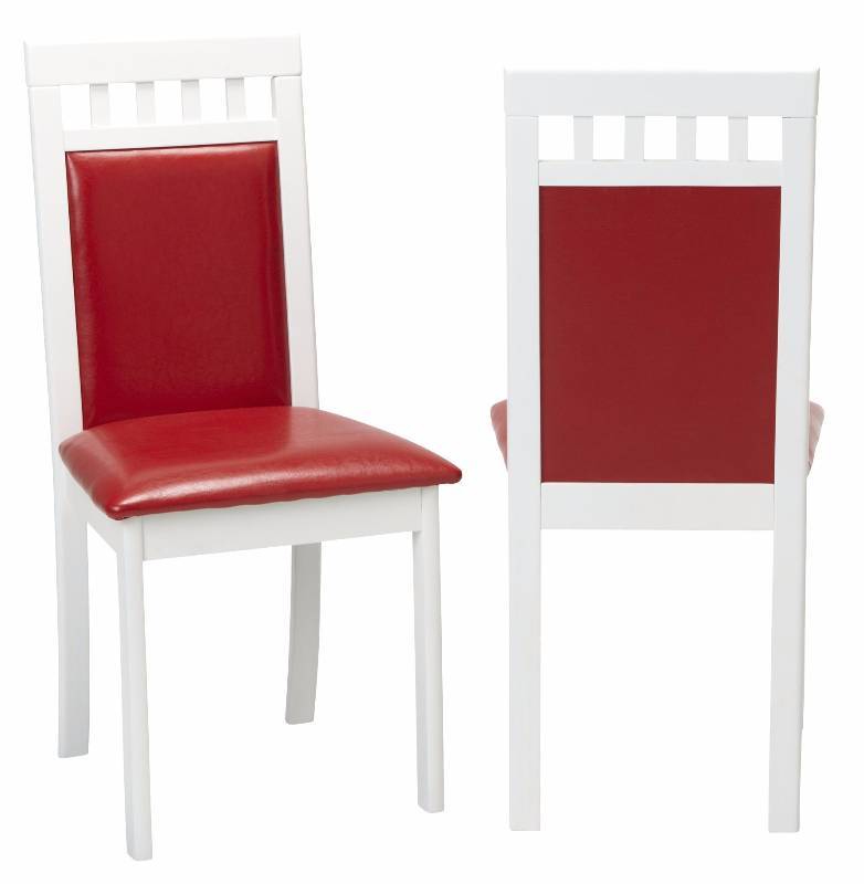 lot 47 image: McLeland Design Stockholm Red & White Dining Chair - Set of 2