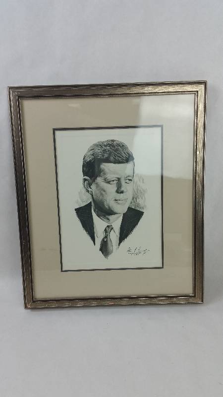lot 2 image: John F Kennedy 35th President Framed Print - 18 x 15.5