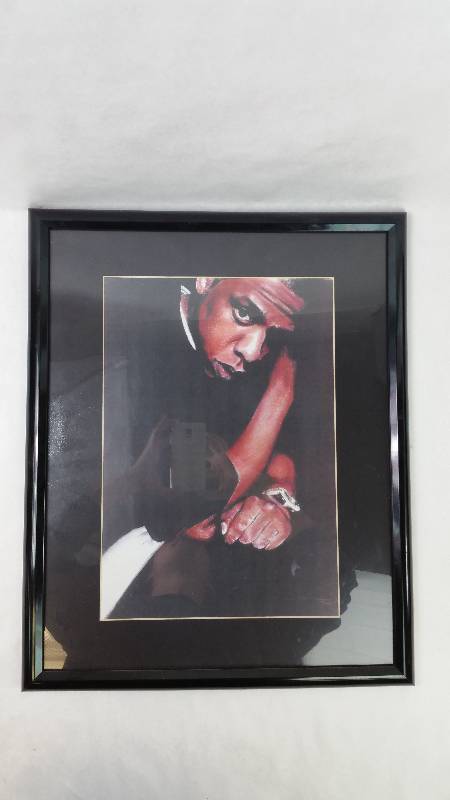 lot 3 image: Framed Print of Jay-Z - 17 x 21