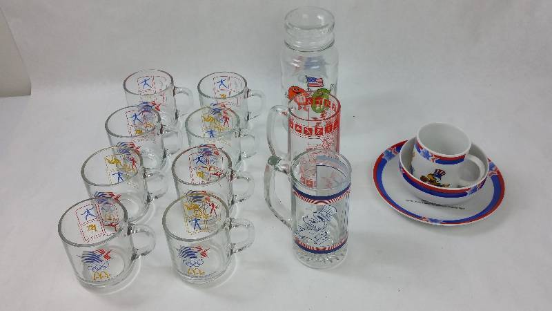 lot 58 image: 14 pc. 1984 Olympic Games Glassware Collection