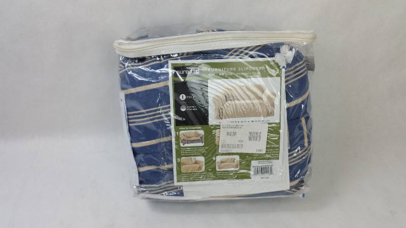 lot 95 image: Sure Fit Grainsack Stripe Sofa Slipcover