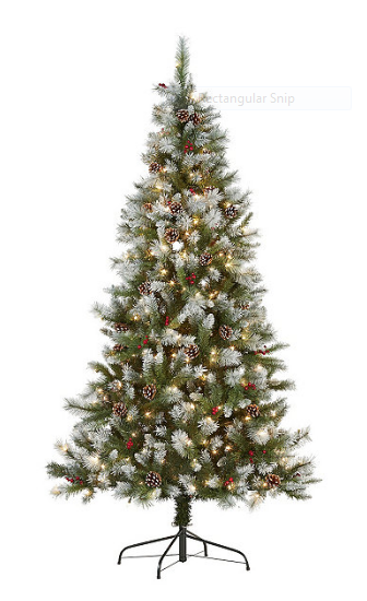 lot 29 image: MCLELAND 7 PRE-LIT CHRISTMAS TREE WITH FROSTED BERRIES AND CONES