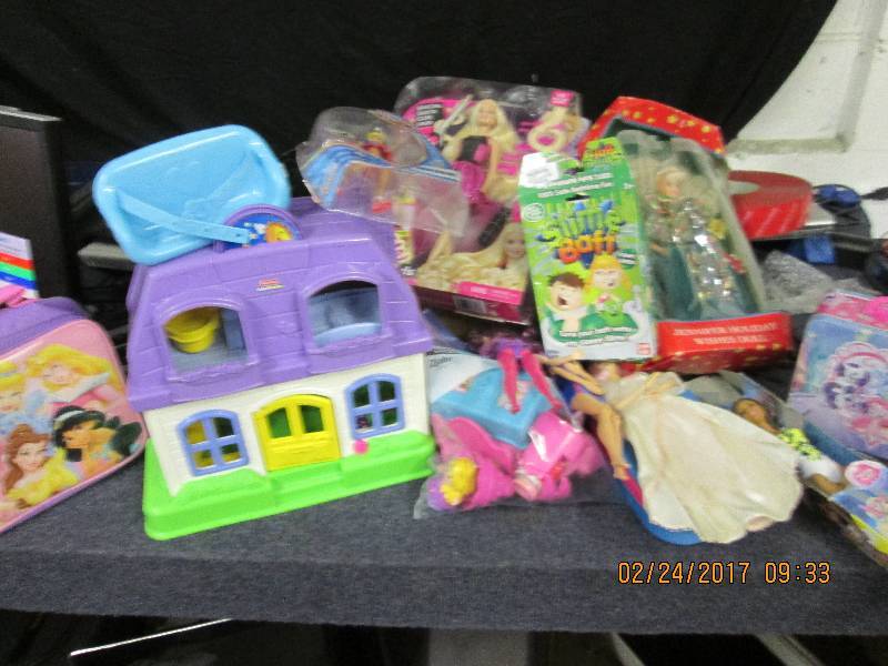 lot of toys and barbies ...