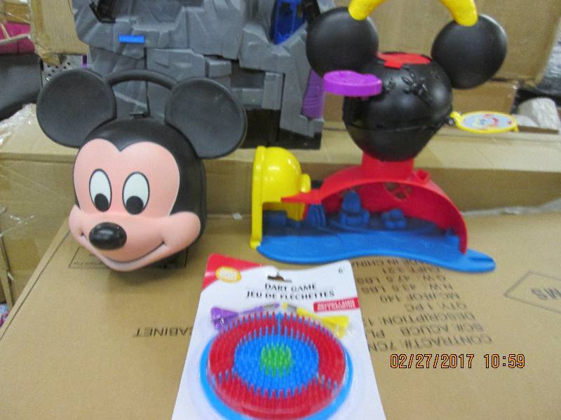 mickey mouse toys, batman toy house...