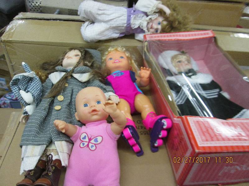 lot of dolls some porcilain ...