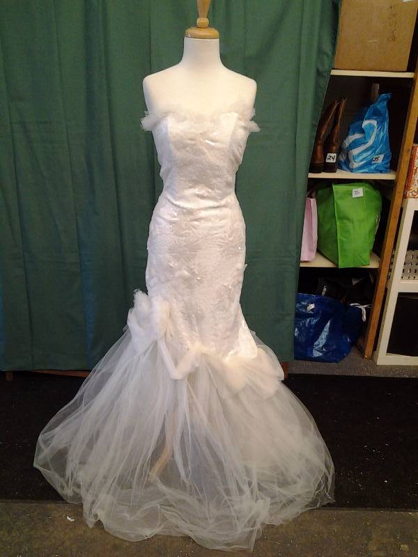 ABS By Allen Schwartz Sequin Bottom Sheer Gown (With C.O.A. Tag)