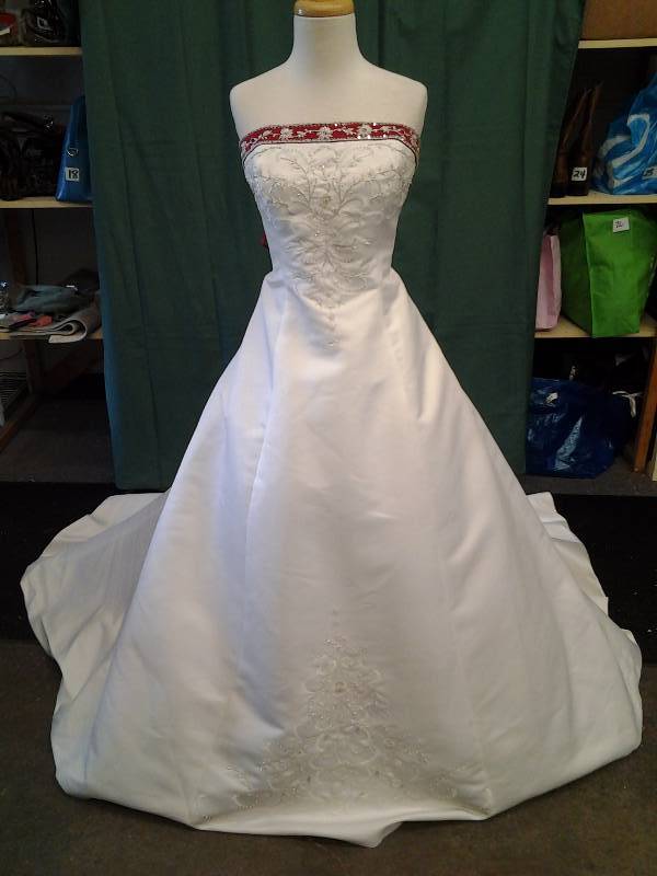 Forever Yours - Dark Red Trim Beaded - Size10