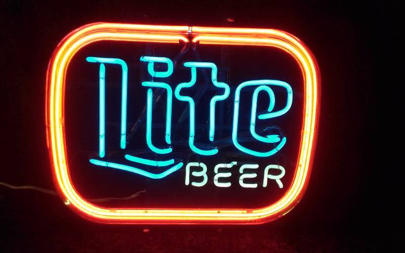 Neon Lite Beer, works, 17x21