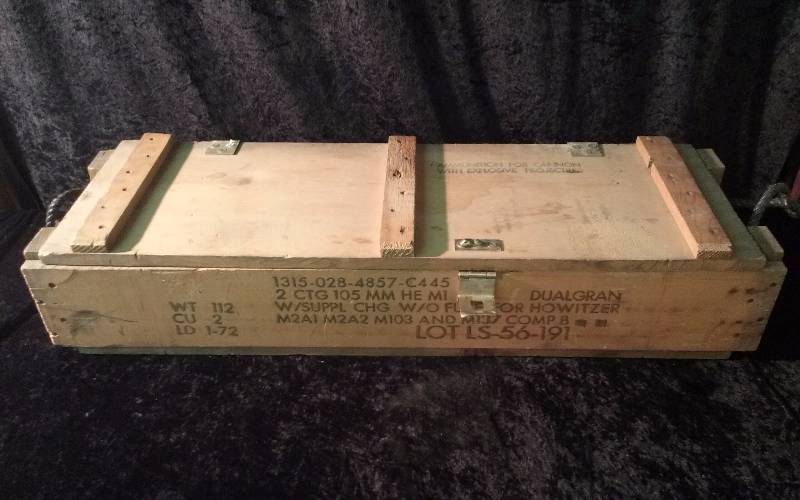 Wood Ammo Box, nice markings, 37x7x12