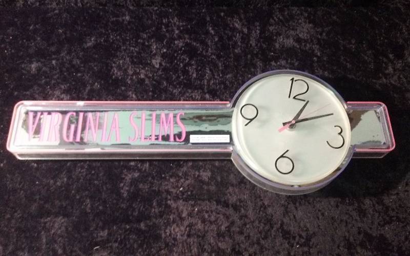 Vintage Virgina Slims Clock, 30x10