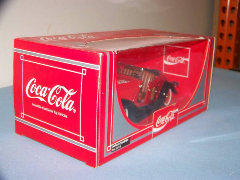 lot 9 image: Coca-Cola  Coke, Ford Roadster, Die-Cast Metal Toy Car - NEW IN BOX