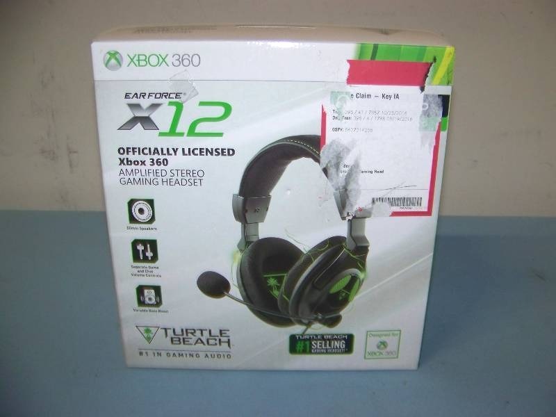 lot 31 image: Turtle Beach, XBox 360, Ear Force, X12, Amplified Stereo Gaming Headset in Original Box