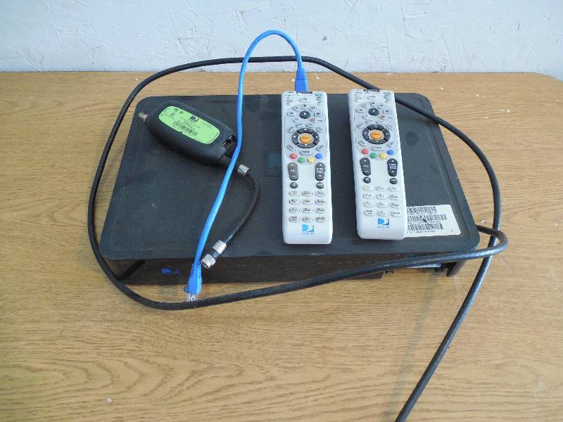 lot 48 image: DIRECT TV RECEIVER AND 2 REMOTES.
