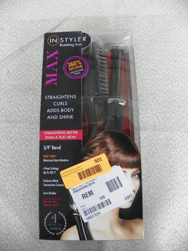 lot 501 image: InStyler MAX 2-Way Rotating Ir Black, MSRP $129.99