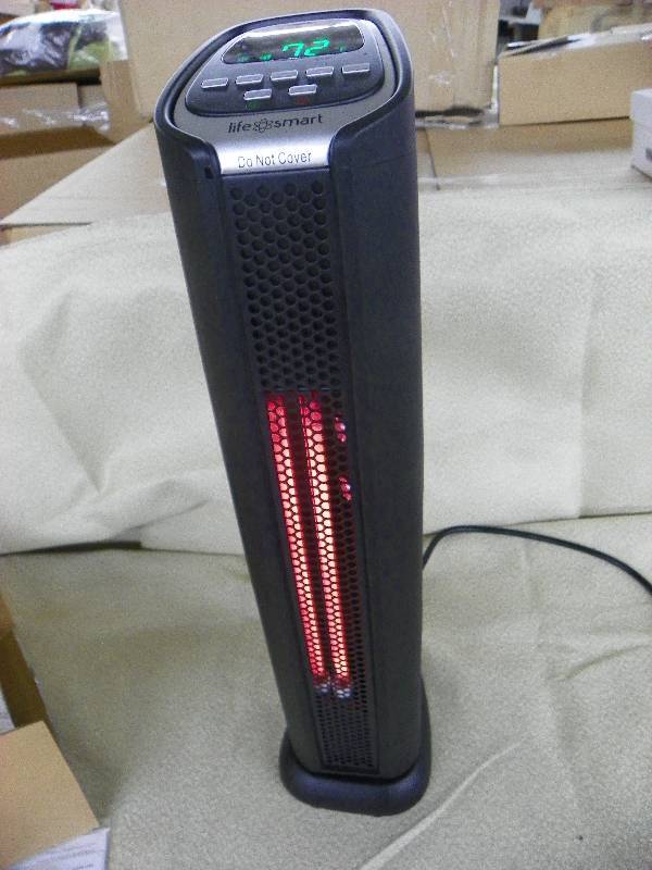 lot 532 image: LIFESMART Infrared HeaterFan 24 Tower  Black, MSRP $109.99