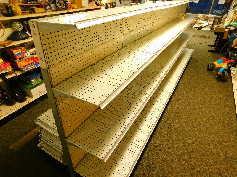 lot 14 image: Complete Double-Sided Gondola Shelving