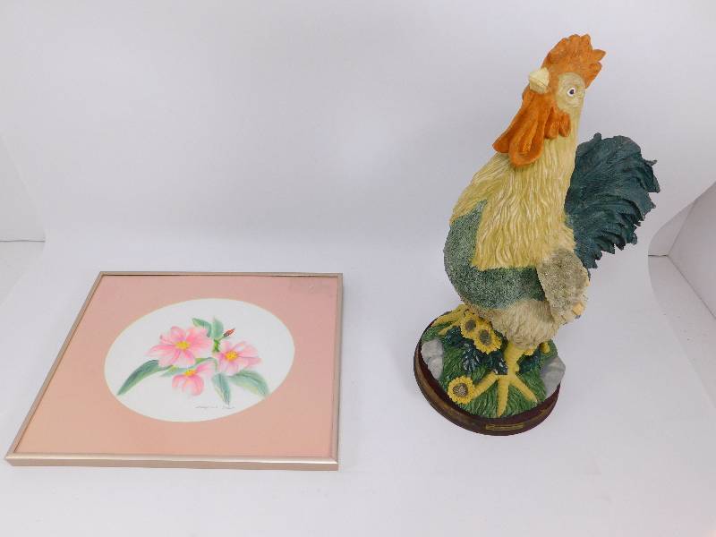 lot 50 image: Rooster and Framed Print