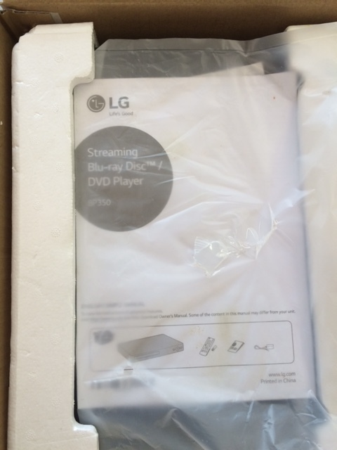 lot 2 image: LG Blue Ray Wireless Streaming and DVD Player
