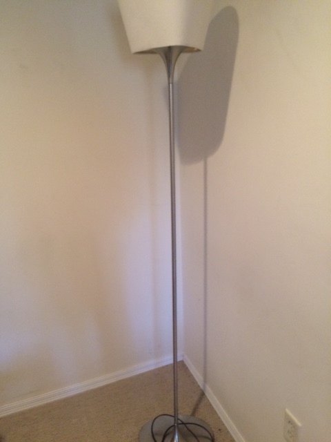 lot 81 image: 70 Chrome Floor Lamp, with shade