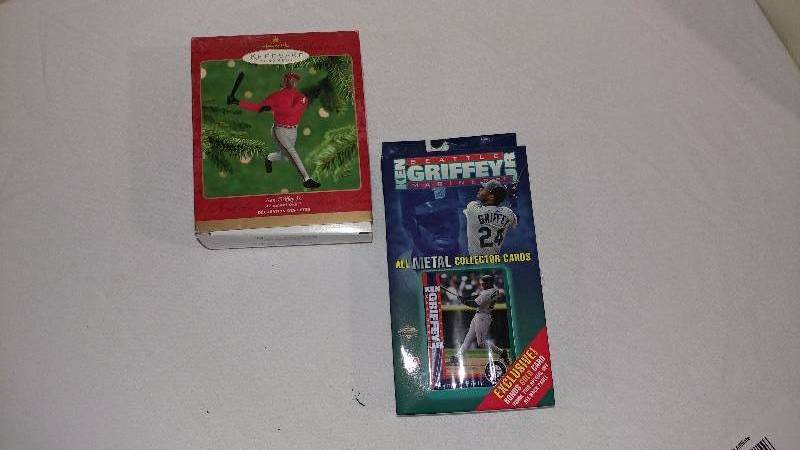 Ken Griffey Jr. Metal Collector Cards and Christmas Ornament