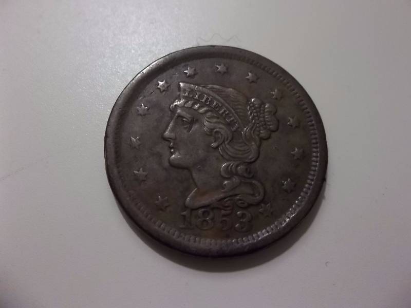 1853 Large Cent VF To XF ($40-$55 Grey Sheets Value)
