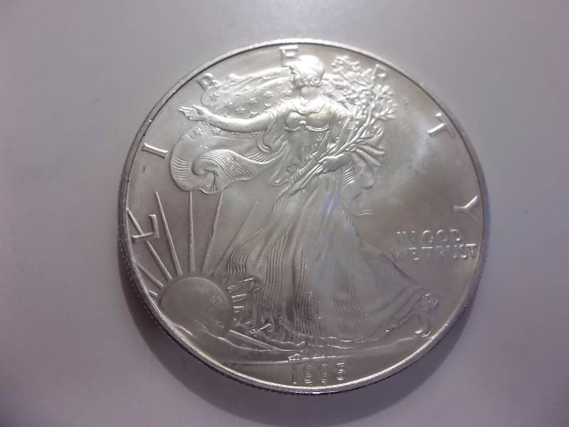 1995 US Silver Eagle 99.9 Fine Silver 1 Oz.Unc
