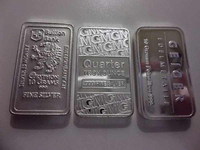 2-10 Grams & 1- 14 Troy Oz. .999 Silver Bars