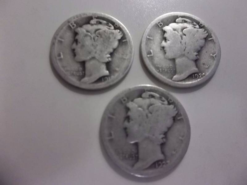 1918, 1920, 1923 Mercury Dimes