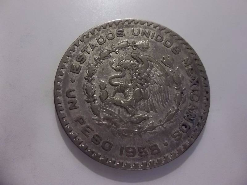1958 Mexican Silver Peso .5104Oz