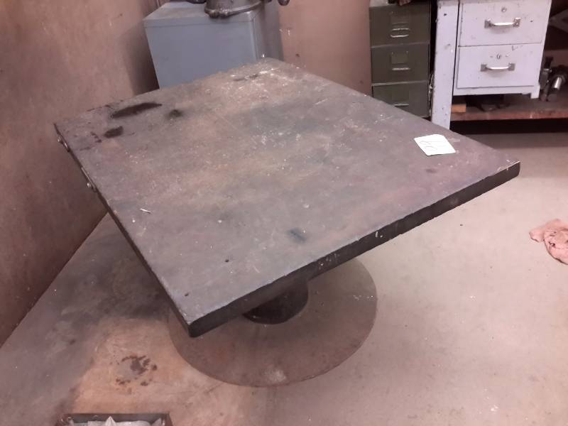 lot 99 image: DESIGNWork Table with clamp hanger.  Rotates 360 deg.